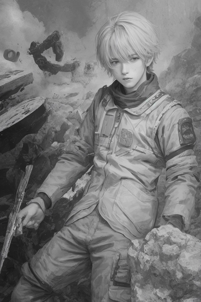 Anime, 8k, high quality, 1boy, solo, lineart, surprised