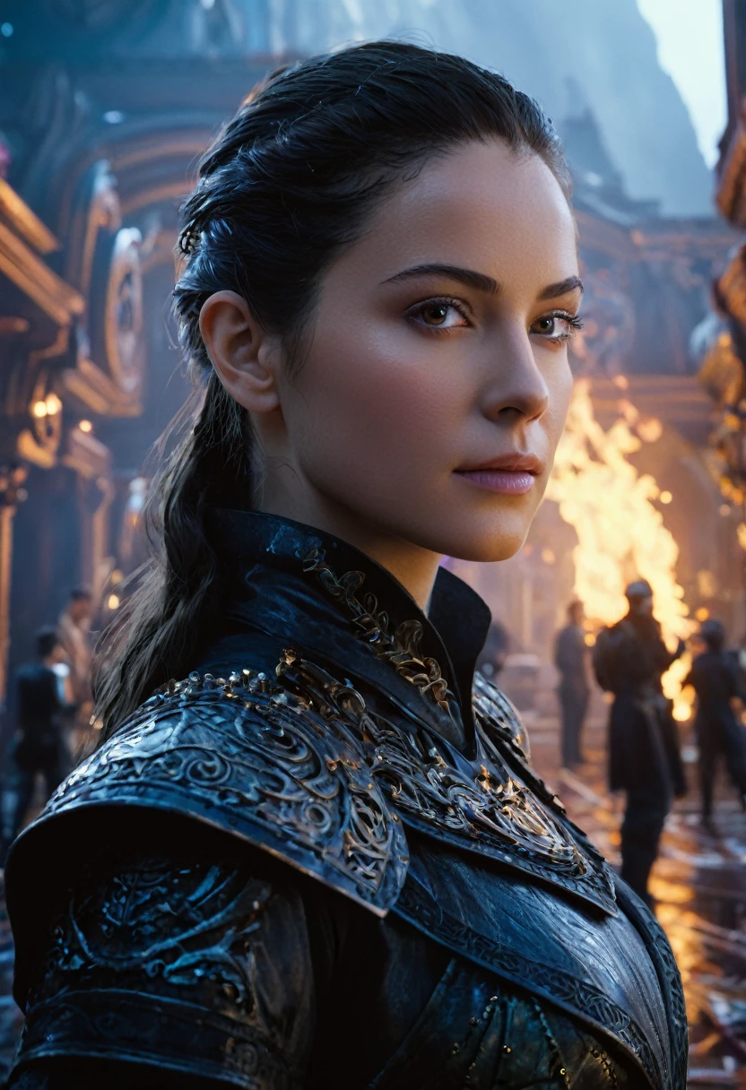 Female Arafet images in SF scenes, Android Jones and Chris Dyer, Portrait of A stunningly beautiful 16yo Shelley Garland, Square Enix Cinematic Art, Movie promotional images, shot on IMAX, Muspelheim, The protagonist in the foreground, paul atreides, IMAX render, Evil Witch, Elora, IMAX