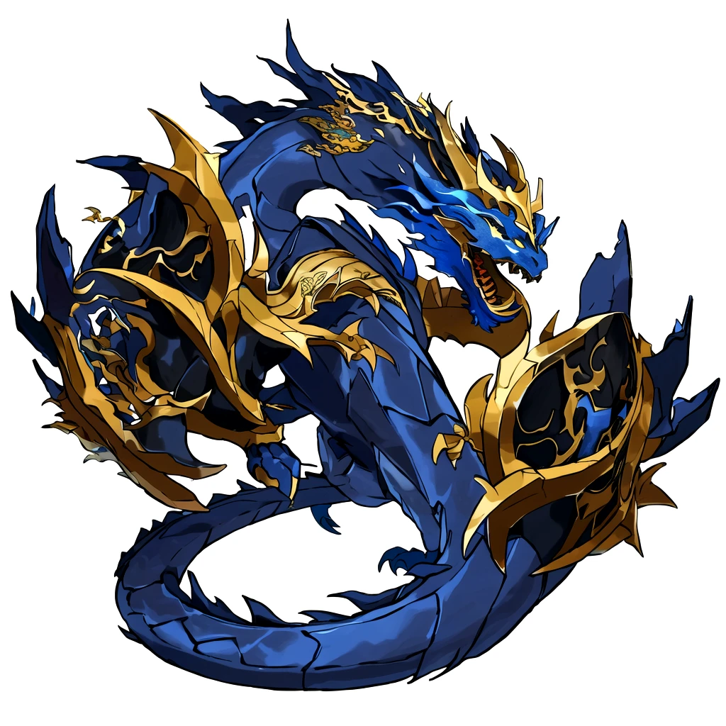 there is a blue and gold dragon with a gold crown, legendary dragon, blue dragon, blue scaled dragon, colossal dragon as background, dragon inspired blue armor, keqing from genshin impact, full body dragon concept, jormungandr, but as an anthropomorphic dragon, d&d commision art dragon, drachenlord, dragon mawshot art
