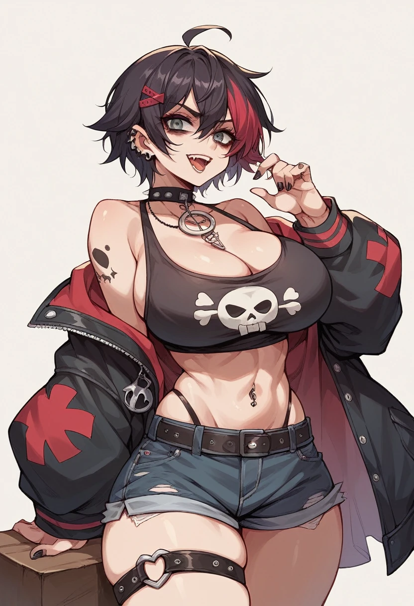 Big breasted emo anime girl