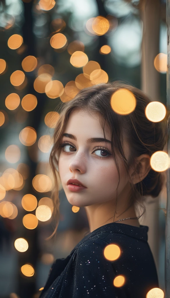 Surrealism:1.5,  Bokeh, Young women&#39;s aesthetic, Cycling, French Village, High-quality DSLR snapshots, High-definition film grain photo taken at f/16, ISO 100, With 200mm lens, Global Illumination, Fibonacci