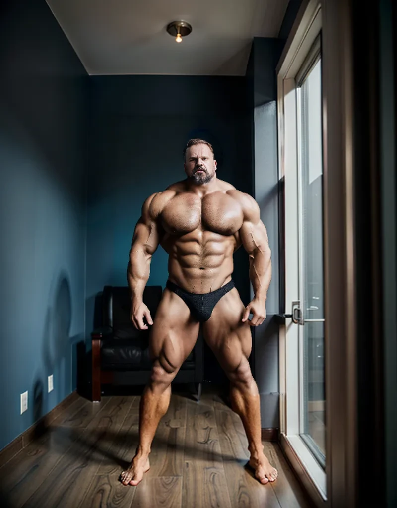 A manly face,Mature face,Heavy,Round inches