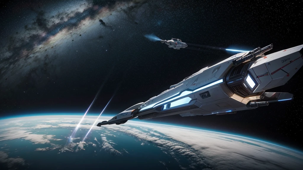 spaceship sticks in space