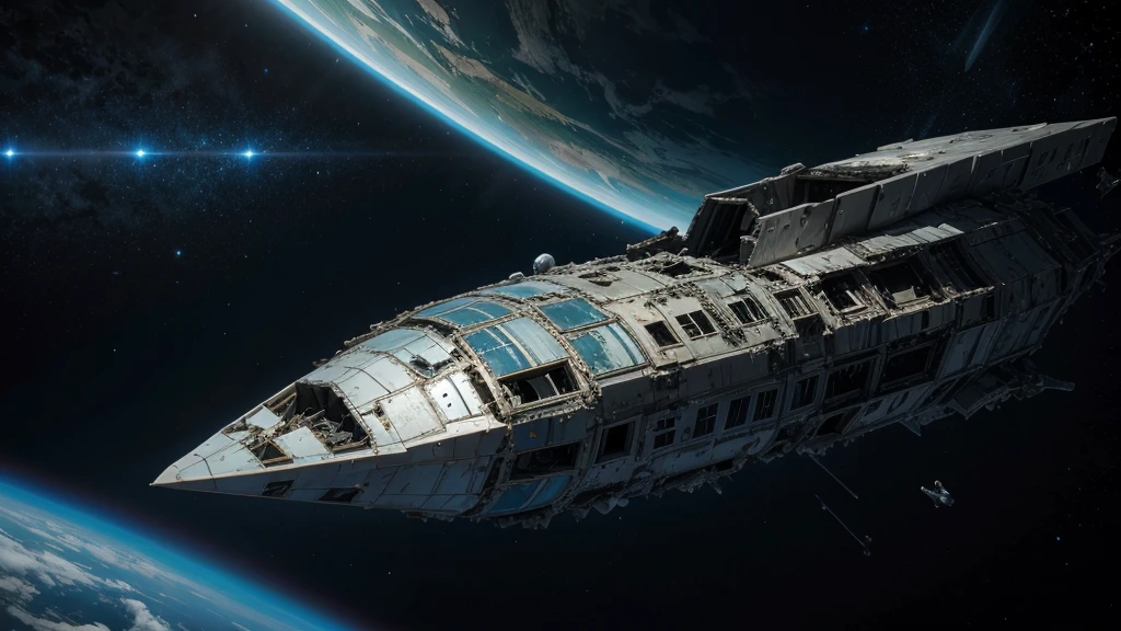 spaceship destroyed in space