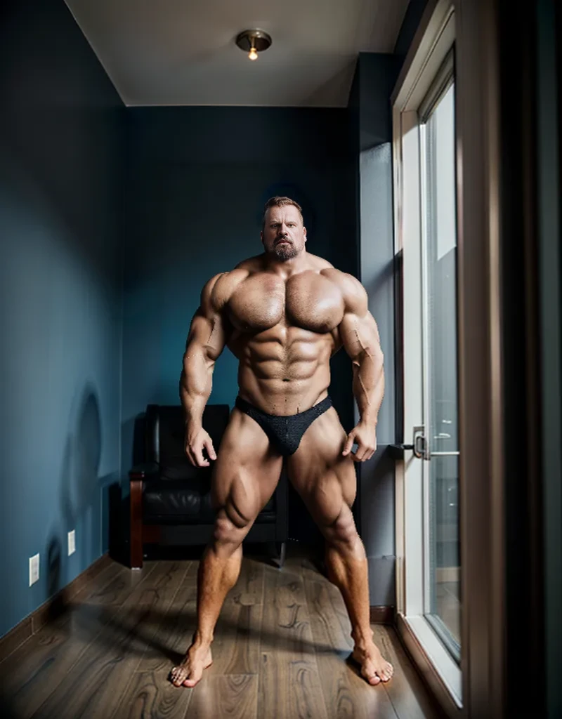 A manly face,Mature face,Heavy,Round inches