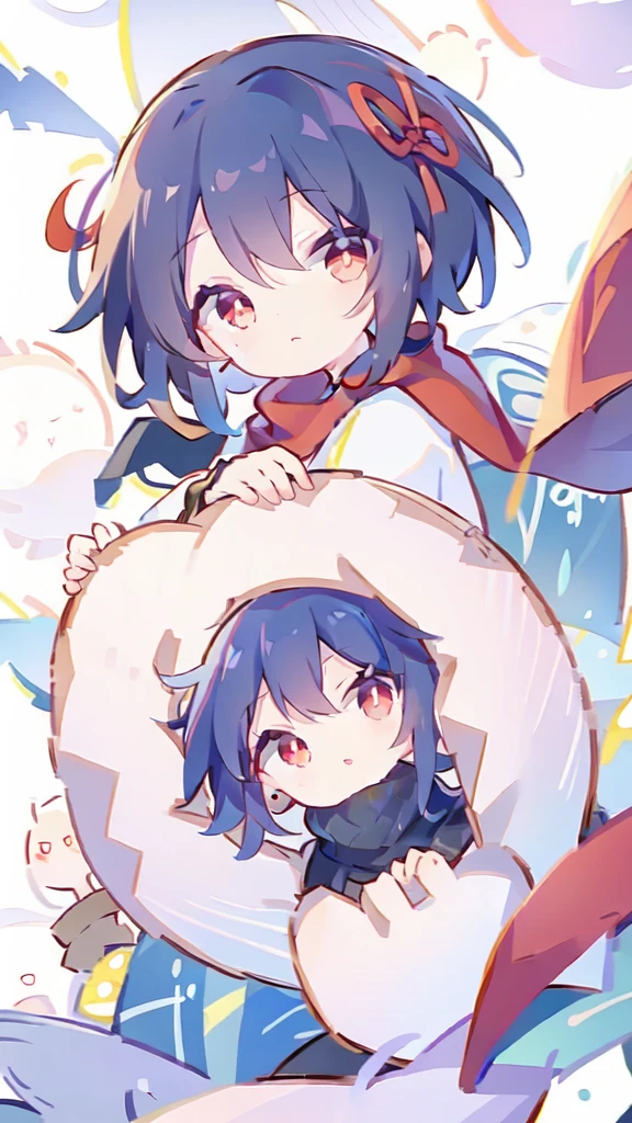 M-shaped hair、bionde、Adult-like clothes、Wear a scarf、Droopy eyes、Red eyes、One Girl