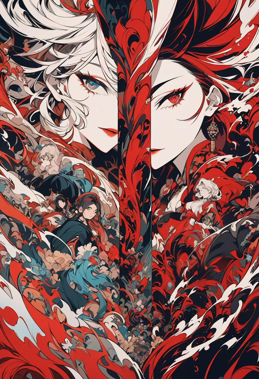 highest quality, The most beautiful woman in the world,Crazy china deas, red colors, Crazy Details, Crazy contrast, Disorganized, A strange and mysterious world, A very ordinary and unremarkable frame