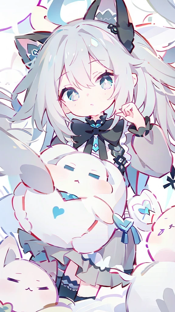 Diagonal Hair、Grey Hair、ta Fashion、I have a smartphone、The pupils are heart shaped、Iris