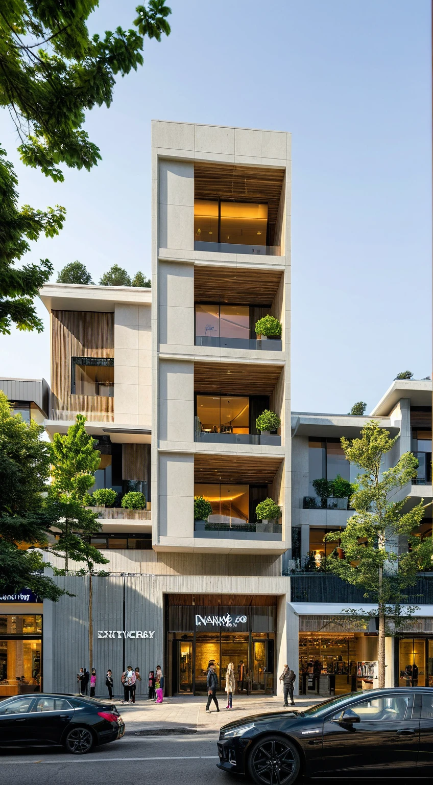head of'artwork, High quality, best quality, authentique, great detail, En plein air, villa de plain-piedXL, groupe aiai, style de maison moderne dans la rue ,stairs, white wall ,road,pavement, grass, trees, sky, nuvens, (day light:1.1)