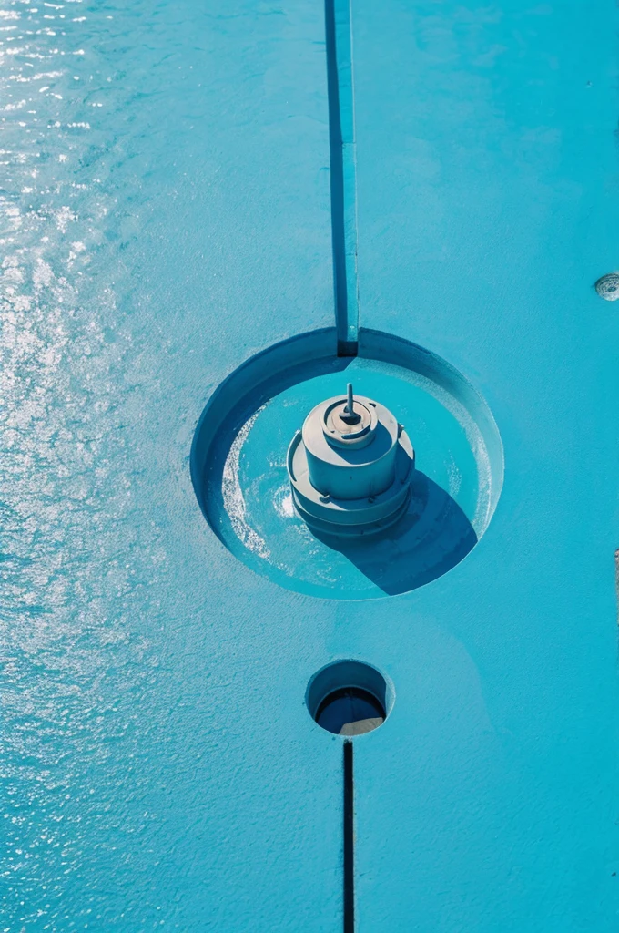 Round contour icon with light blue background color and in the middle east a water valve