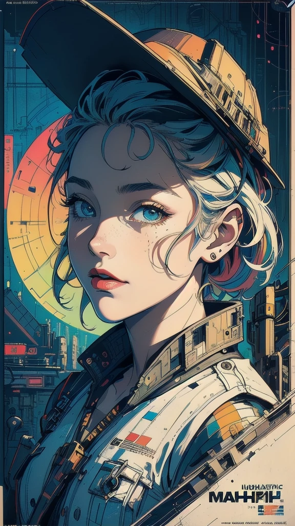 (((masterpiece, highest quality))),(((solo:1.2))),(((1girl:1.2))),32k wallpaper, very detailed, poster, vintage science fiction,(((((geometric cinematic movie poster))))), (bauhaus), shape,(((abstract))),(mid century modern),movie poster,(((((portfolio))))),(((((Close-up))))),(((((bust up))))),((((more various angle)))),(((highlight))),Vast landscape,((((heterochromia)))),(((complete. detailed face))),(((Extremely talented))),(((most complecated machine))),((Overall colorfully))(((text))),(((typography))),(((sentence))),(((Label))),(detailed movie poster),(((((most complicated machine))))),(((genius mechanic))),