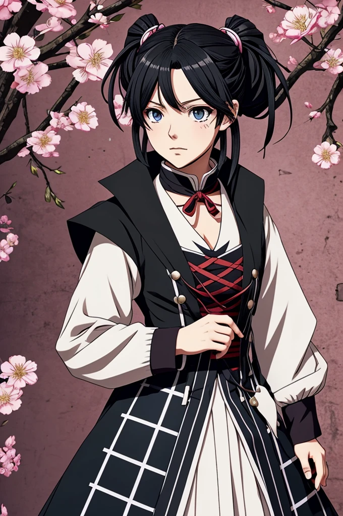 Create a female character in the style of kimetsu no yaiba 