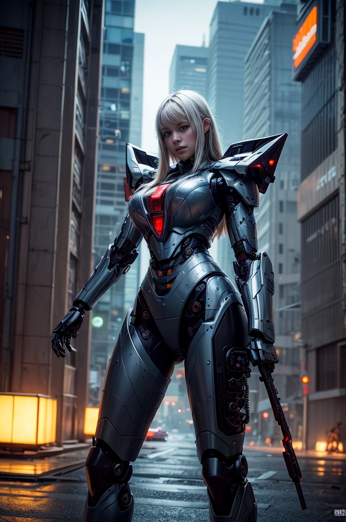 (masterpiece, best quality:1.2), (8k uhd, 16k, 32k, ultra high res), (photorealistic:1.37), ((ultimately intricate all details, ultimately realistic all textures)), girl in a futuristic city, cyberpunk girl mech, girl in mecha cyber armor, mecha aesthetic, modern mecha, robot, japanese girl, mecha, female mecha, mecha asthetic, robotic mixed with organic,, realistic style 4 k, digital cyberpunk 