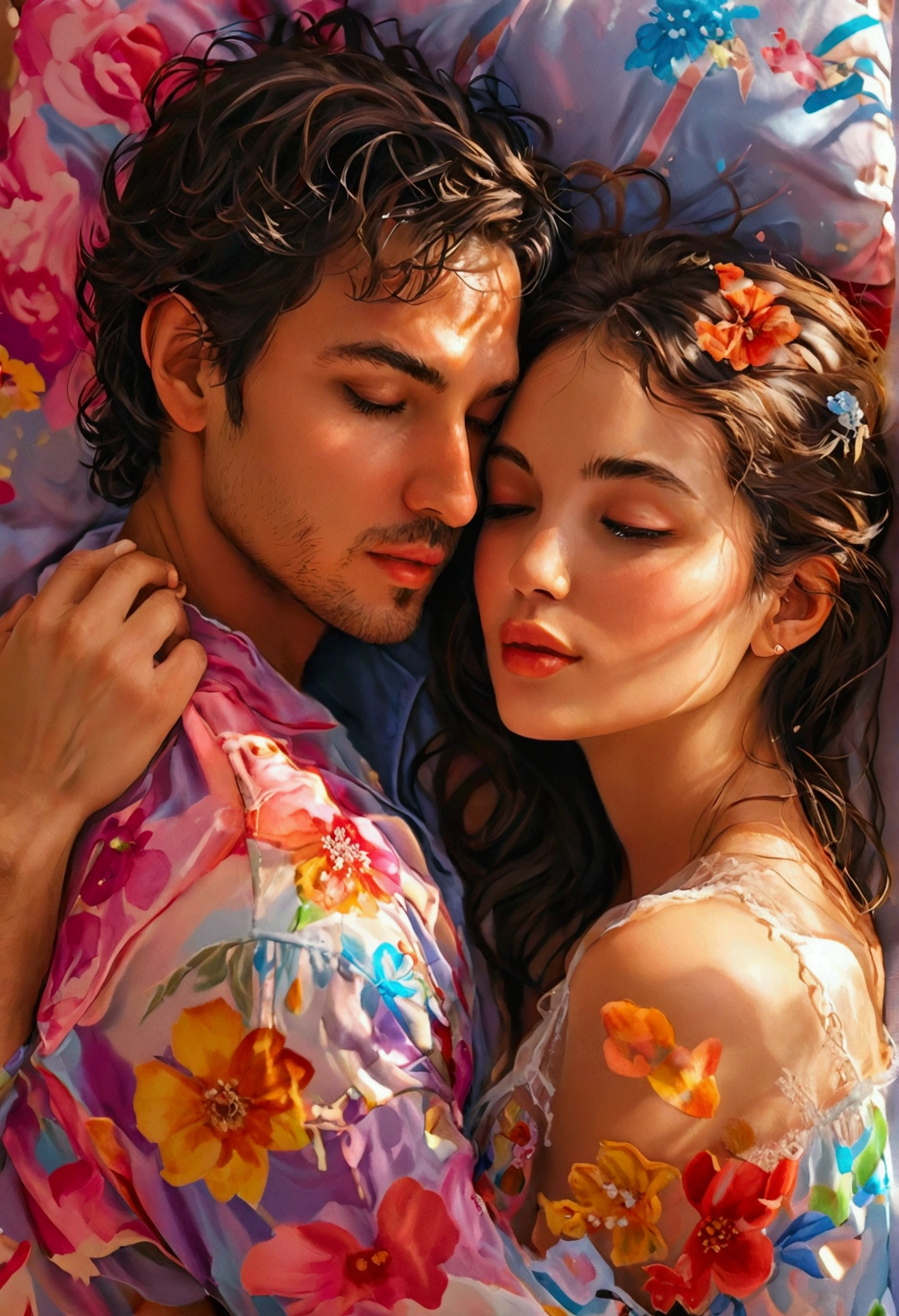 A couple making love intimately