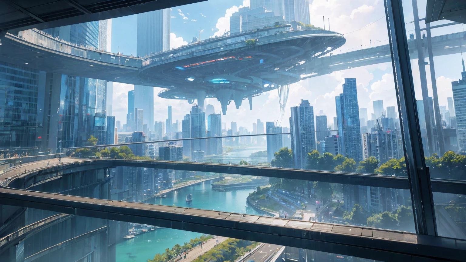 (Best quality,4K,8K,A high resolution,Masterpiece:1.2),Ultra-detailed,(Realistic,Photorealistic,photo-realistic:1.37),Futuristic floating city,Futuristic technology,Huge urban high-tech tablet platform,Airship,Floating in the sky,Futuristic city,Small airships around,High-tech hemispherical platform,Colorful lights,Advanced architecture,modernn architecture,skyscrapper,Access the cloud,Scenic beauty,view over city,Impressive design,Blend seamlessly with nature,energetic and vibrant atmosphere,Futuristic transportation system,Parking is suspended,Transparent path,Lush greenery,Sky gardens,cascading waterfalls,Magnificent skyline,reflections on the water,Sparkling river,Architectural innovation,futuristic skyscrapers,Transparent dome,The shape of the building is unusual,Elevated walkway,Impressive skyline,Glowing lights,Futuristic technology,Minimalist design,Scenic spots,Panoramic view,Cloud Piercing Tower,Vibrant colors,epic sunrise,epic sunset,Dazzling light display,magical ambiance,The future city,Urban Utopia,LuxuryLifestyle,Innovative energy,sustainable development,Smart city technology,Advanced infrastructure,Tranquil atmosphere,Nature and technology live in harmony,Awesome cityscape,Unprecedented urban planning,Architecture connects seamlessly with nature,High-tech metropolis,A cutting-edge engineering marvel,The future of urban living,Visionary architectural concept,Energy-efficient buildings,Harmony with the environment,A city floating above the clouds,Utopian dreams become reality,The possibilities are endless,State-of-the-art transportation network,Green energy integration,Innovative materials,Impressive holographic display,Advanced communication system,Breathtaking aerial view,Quiet and peaceful environment,Modernist aesthetics,Ethereal beauty