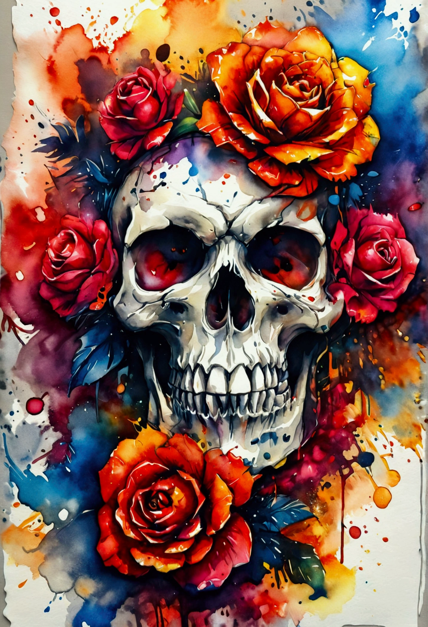 High quality, logo style, watercolor, with 3D effect, as if puff printing. Powerful logo with strong, dark colors, like a skull. Monochromatic background, by yukisakura, incredible and original colors of the species. Traditional Screen Printing: "Create a t-shirt design with traditional screen printing using layers of solid, overlapping colors."