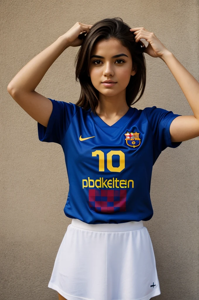 Girl with FC Barcelona t-shirt with Alex's name on the back
