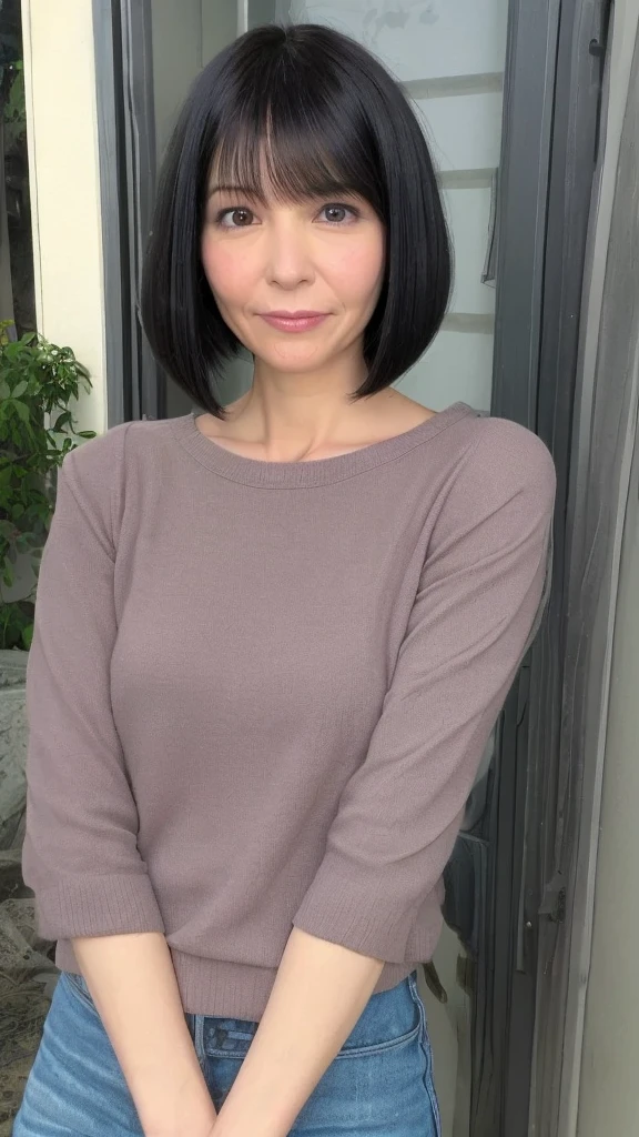 a beautiful girl,40歳,bob cut