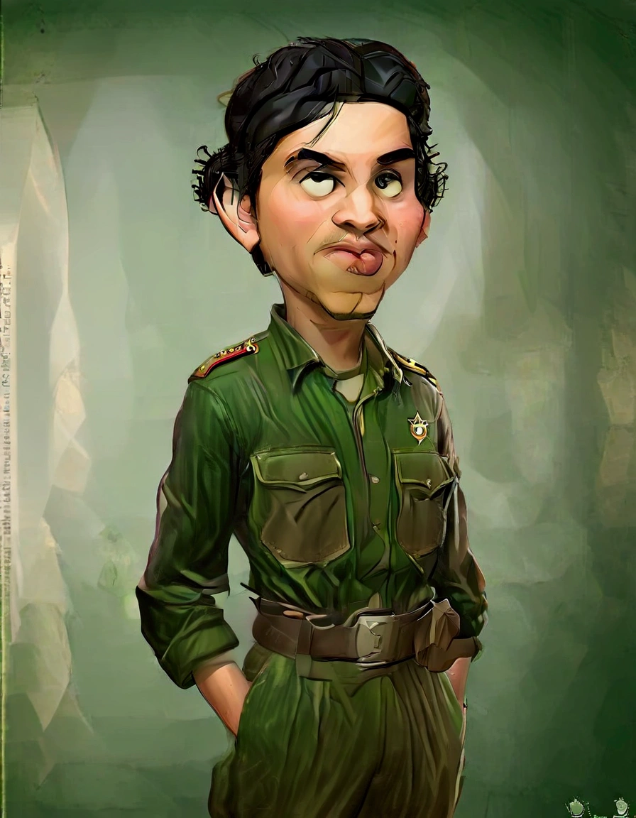 arafed boy in a green uniform stands in a room, soldier outfit, 40's adventurer, in full military garb, wearing military outfit, full costume, dressed like in the 1940s, young female ww 2 soldier, stylised military clothes, in a soldier uniform, jayson tatum as che guevara, inspired by Henry Tonks