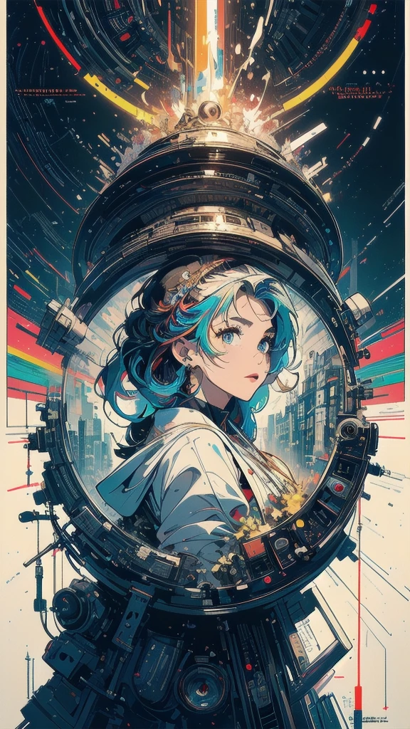 (((masterpiece, highest quality))),(((solo:1.2))),(((1girl:1.2))),32k wallpaper, very detailed, poster, vintage science fiction,(((((geometric cinematic movie poster))))), (bauhaus), shape,(((abstract))),(mid century modern),movie poster,(((((portfolio))))),(((((Close-up))))),(((((bust up))))),((((more various angle)))),(((highlight))),Vast landscape,((((heterochromia)))),(((complete. detailed face))),(((Extremely talented))),(((most complecated machine))),((Overall colorfully))(((text))),(((typography))),(((sentence))),(((Label))),(detailed movie poster),(((((most complicated machine))))),(((genius mechanic))),