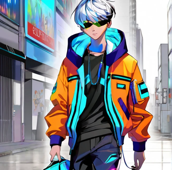 (masterpiece:1.4, best quality:1.4), Create an eye-catching anime character, a male with a fresh and futuristic style for 2024. This design focuses exclusively on the character, presented against a transparent or white background to emphasize his trendy appearance and modern accessories.
- Character: This young man exudes a cool, urban vibe with his state-of-the-art headphones, which are not only functional but also a major style statement. His hair is fashion-forward, featuring a bold cut and vibrant accents that match his headphones.
- Attire: He is dressed in a chic ensemble typical of 2024 fashion: a sleek, tech-enhanced jacket with subtle interactive elements, paired with stylish, form-fitting pants and innovative sneakers. The outfit blends high-tech functionality with cutting-edge street fashion.
- Accessories: His look is completed with contemporary gadgets like a holographic smartwatch and a multipurpose smart backpack. His headphones are the centerpiece, showcasing advanced design and technology.
- Setting: The character is rendered on a transparent or white background, ensuring that all attention is directed towards his attire and the detailed styling of his accessories. This backdrop choice highlights the vivid details and colors of his fashion without any background clutter.
- Atmosphere: Despite the absence of a detailed setting, the character’s pose and attire convey a narrative of him being a trendsetter in a metropolitan environment, ready to engage with cutting-edge technology and fashion.
- Color Palette: Utilize a modern palette that features neutrals mixed with striking color highlights that draw attention to key elements of his outfit and accessories, enhancing his overall trendy aesthetic.
This prompt is structured to deliver a vibrant portrayal of a 2024 anime male character, perfect for use in visual media where a clean and focused representation is required, such as graphic design, promotional content, or character merchandising.