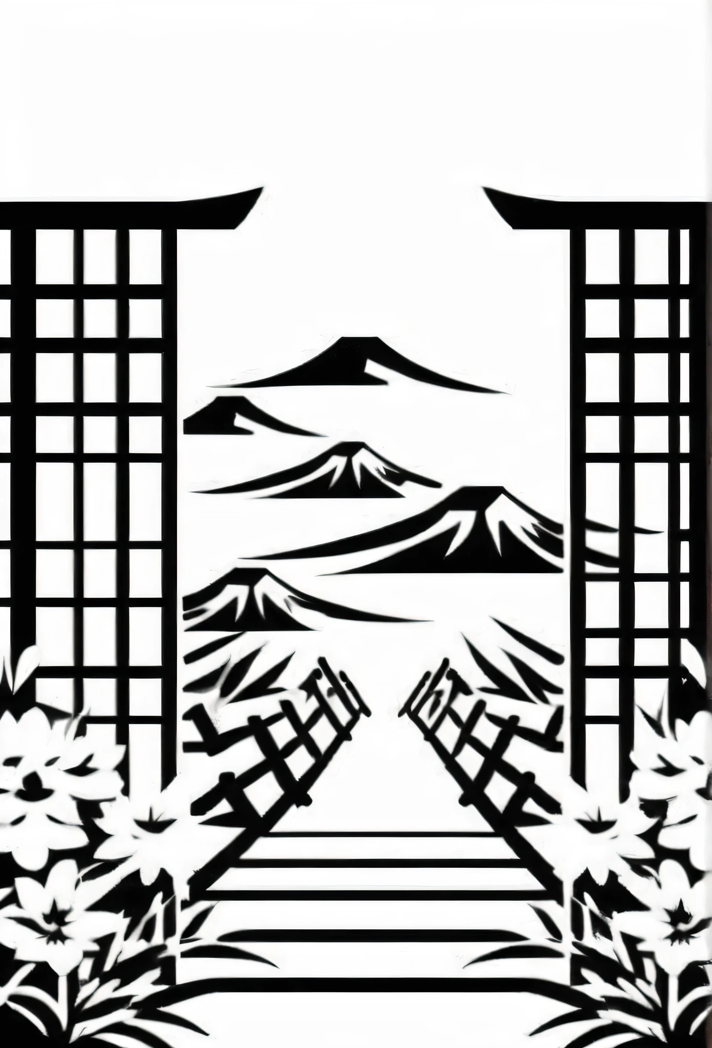 White background
Illustration of high-class Japanese flower fields
Along with the flower fields, bamboo bushes and bamboo leaves, the traditional Japanese streets are designed to slip between and between
Tasteful, Japanese-style design
chic and modern design
monotone
The background is white