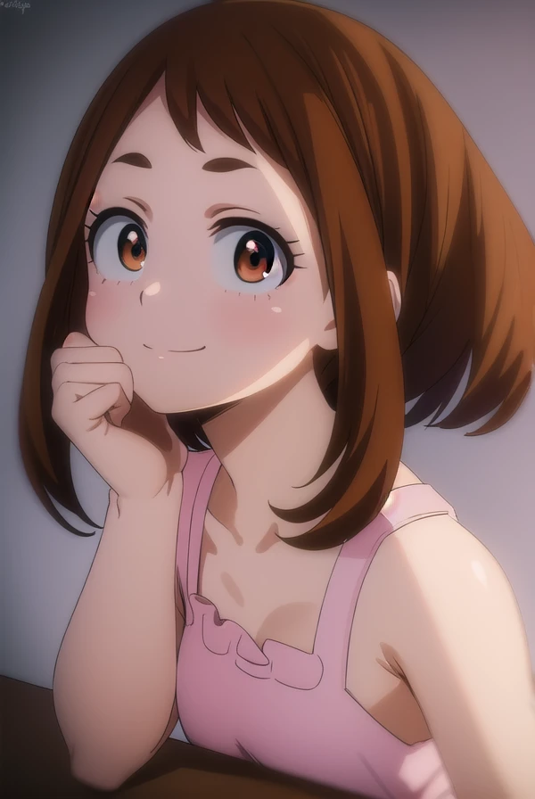 ochakouraraka, ochako uraraka, (uraraka ochako:1.5), (brown eyes:1.5), brown hair, short hair, blush, blush stickers, smile,
BREAK bare shoulders,pink dress,pink pajamas,bare shoulders,medium breasts,bare legs,cleavage,frilled dress,collarbone,bare foot,panorama,BREAK looking at viewer,BREAK (masterpiece:1.2), nsfw, best quality, high resolution, unity 8k wallpaper, (illustration:0.8), (beautiful detailed eyes:1.6), extremely detailed face, perfect lighting, extremely detailed CG, (perfect hands, perfect anatomy),laying down,