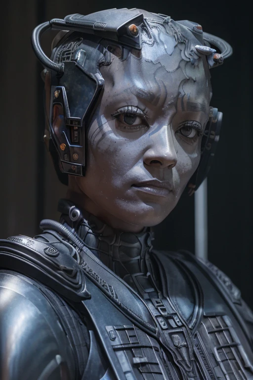 (tawny newsome:1.2), (black skin:1.2), (liquid metal girl sttldunf uniform:1.2),Borg (Liquid Metal sttldunf uniform:1.2) being (((gray skin veins metal armor Borg))) ballgag, leather catsuit, belt, lying, prisoner, (best quality,4k,8k,highres,masterpiece:1.2),ultra-detailed,(realistic,photorealistic,photo-realistic:1.37),dark moody lighting,dramatic chiaroscuro,cinematic, (portrait:1.2)
