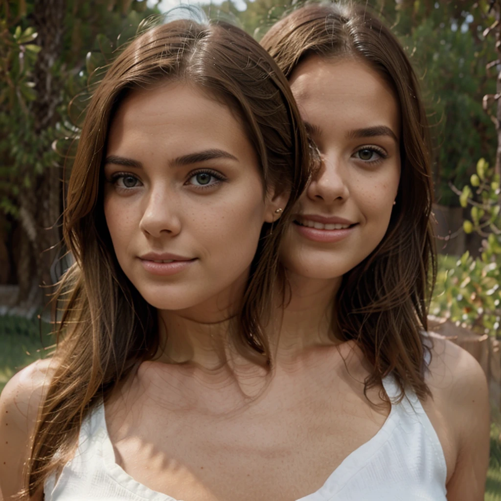 ultra realistic, cinematographic, perfect. Create the perfect face of a young woman, with light brown hair, light green eyes, artistic lips, delicate face with Greek features, delicate thin and freckled skin. Should not be made up, should look natural and serene.