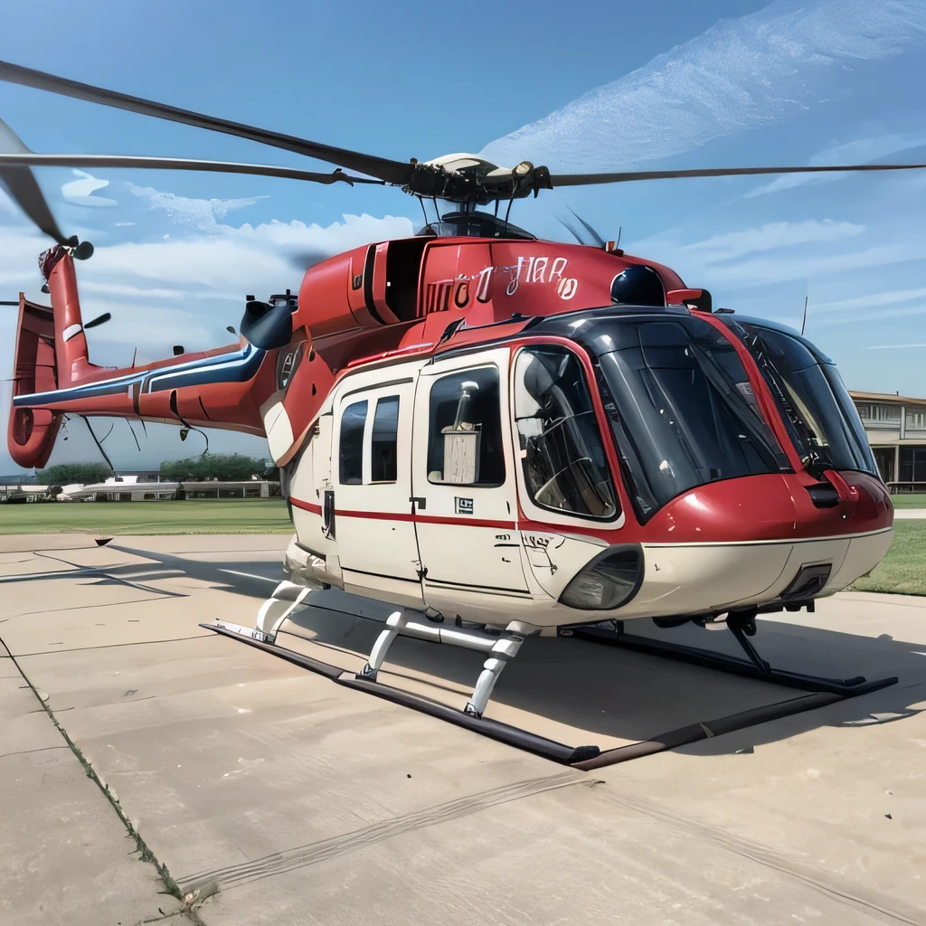 best quality, ultra-detailed, realistic, (transport helicopter, UH-60:1.2), (hamburger:1.0),