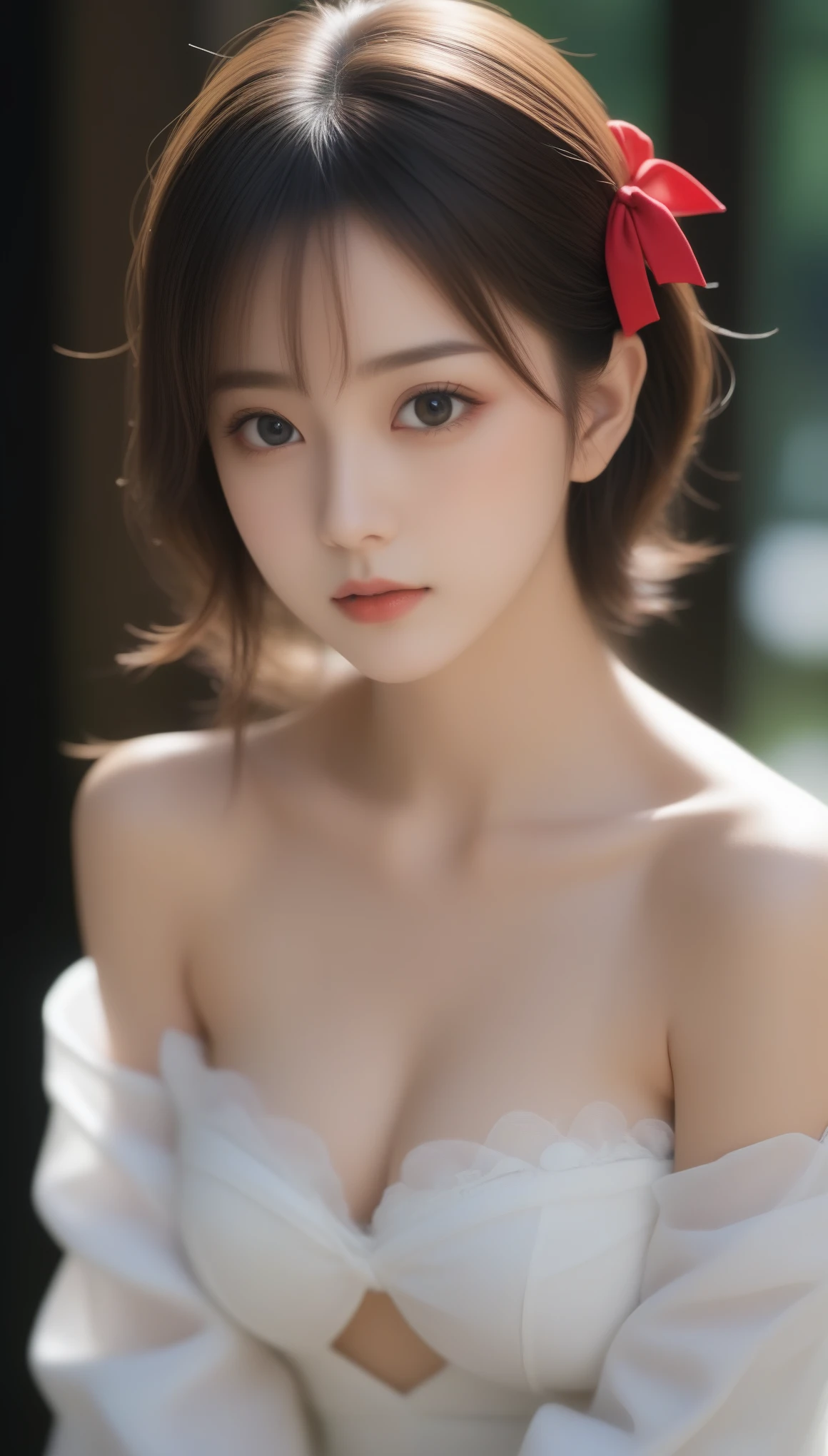 8K, Ultra-high resolution, Highest quality, masterpiece, 三分割法によるphotograph,Surreal, photograph, 1 Girl, (:1.3), pretty girl, Cute face, Beautiful eyes in every detail, 細かくdetailedに,masterpiece,One Girl:1.2, Japan Female Announcer, (Highest quality, 8K, masterpiece, Best image quality, Ultra HD, Delicate and smooth skin, Realistic Skin, Perfect and beautiful face ,完璧でCute face, Skin with attention to detail, Perfect limbs、Narrow waist、Thin legs)、Browsing Caution、Sulky face、Twin tails、Brown Hair、Red ribbon、(Maid clothes)、locker room,Beautiful leg line beauty,Looking at the audience、beauty,Long neck、(((Ideal body type))),A cup small breasts :2,、Portraiture:2、Perfect Anatomy、鮮明なdetailed、detailed、Surreal、Light and shadow,Strong light