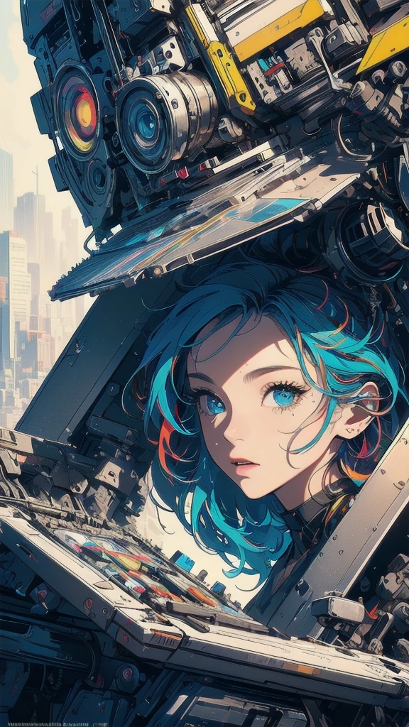 (((masterpiece, highest quality))),(((solo:1.2))),(((1girl:1.2))),32k wallpaper, very detailed, poster, vintage science fiction,(((((geometric cinematic movie poster))))), (bauhaus), shape,(((abstract))),(mid century modern),movie poster,(((((portfolio))))),(((((Close-up))))),(((((bust up))))),((((more various angle)))),(((highlight))),Vast landscape,((((heterochromia)))),(((complete. detailed face))),(((Extremely talented))),(((most complecated machine))),((Overall colorfully))(((text))),(((typography))),(((sentence))),(((Label))),(detailed movie poster),(((((most complicated machine))))),(((genius mechanic))),