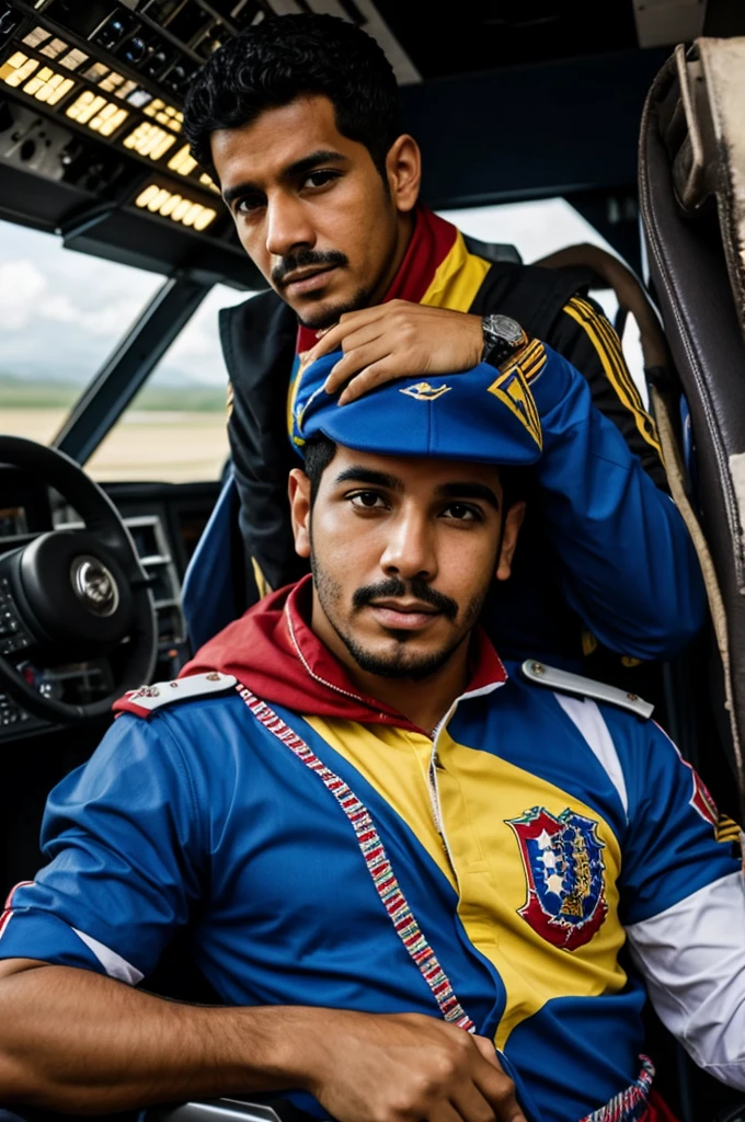 Venezuelan man in a country cockpit with a fighting cock in his arms