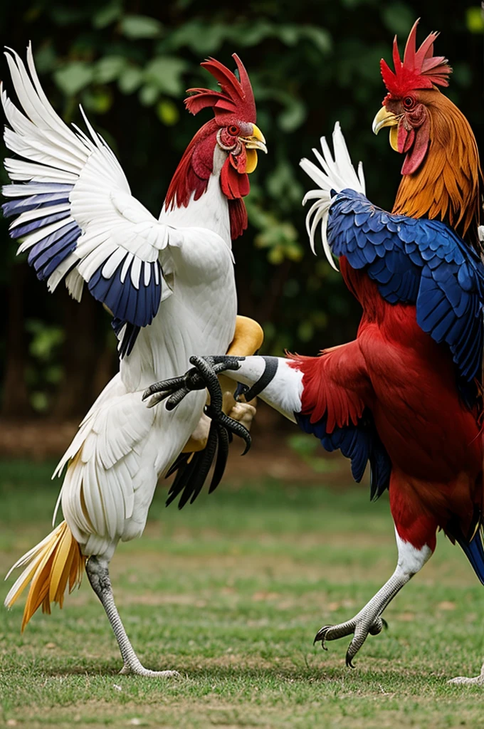 Roosters fighting