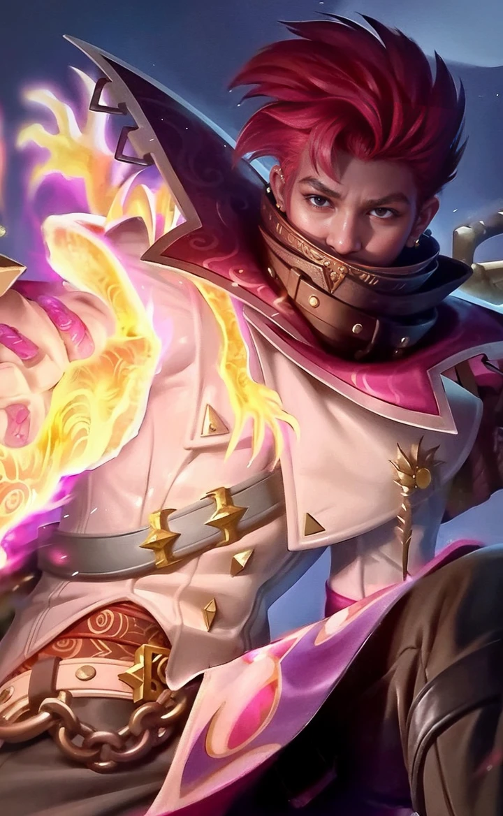 (Intricate Details, Masterpiece, Best Quality, High Resolution, 8k), (1man), (male:1.2), detailed eyes, toned body, masculine appeal, commanding presence, bulging biceps and triceps, well-developed quadriceps and hamstrings, light skin, portrait, solo, half shot, detailed background, detailed face,finely detailed background, Depth of Field, VFX, red eyes