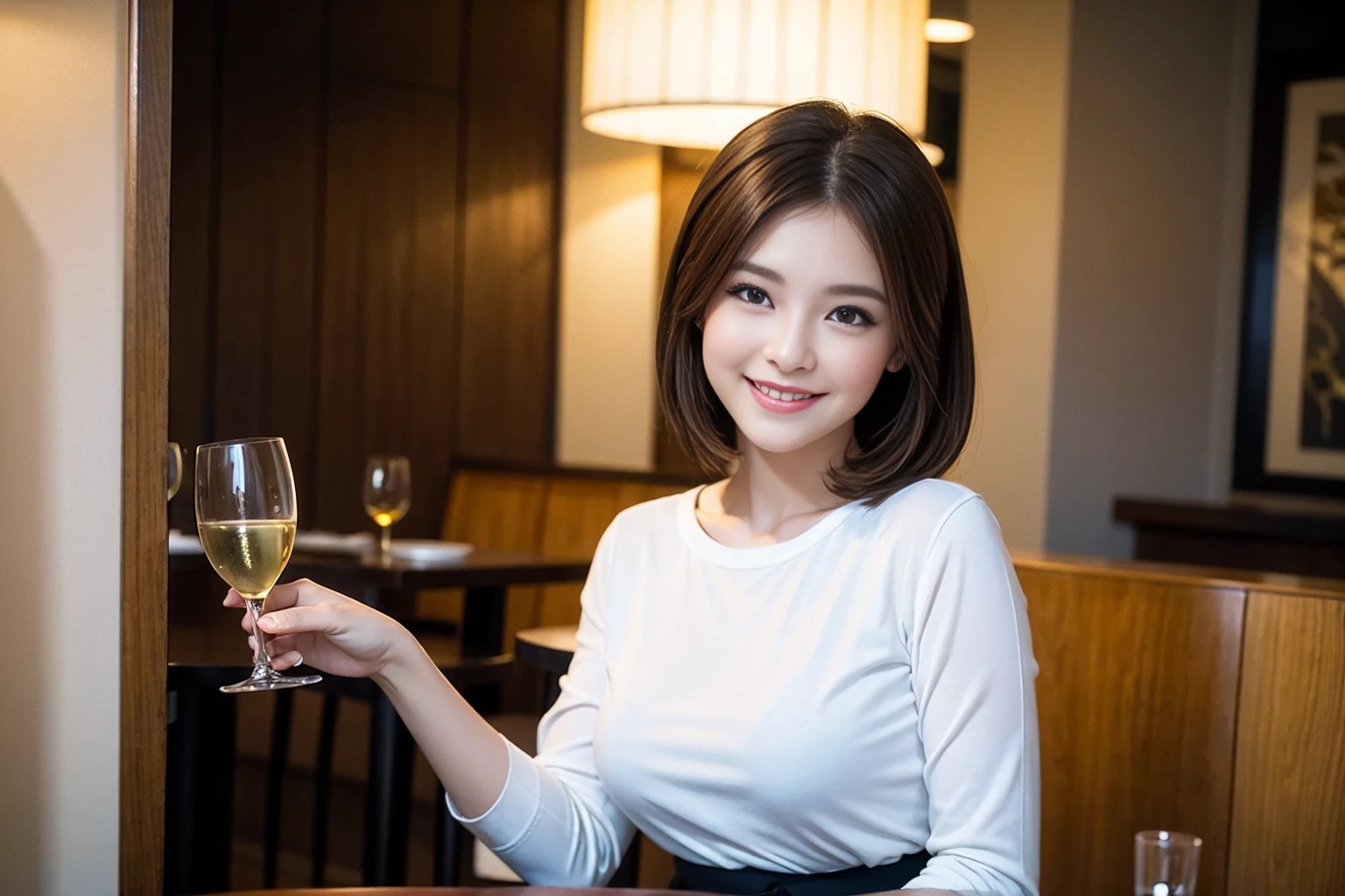 ((Highest quality、8K、masterpiece:1.3))、slimカップル、modelカップル、(Realistic, Intricate details:1.2), full-course dinner、Wine Party、Amazing view of the sunset sky and clouds、A bright smile、The wonderfulness of smile、Bright image、The beauty of wine, Beautiful Face, blue eyes, The light shines on your face, Blushing, short hair,Bright Face、 (Age 37), 39 years old, red wine 、Appetizers、Italian food、Wine bottle、Champagne、sparkling wine、Two beauties、Brown Hair、Shortcuts、Long sleeve shirt、dress、Beautiful woman 1, (slimな顔), (The body is slim), (Brown Hair), (Shortcuts), cheeks turn a little red,Attractive beauty、restaurant, In a prominent place (From the waist up) Nova Frog Style, actress, model, Upper Body, White wine, slim, wine glass, 中央に置かれたwine glass, smile, (smile: 1.15), Beautiful fine grain, Depth f/2,saturation, High Contrast, Strong light and shadow,Moist Body:1.5、3D texture、Delicate eyes、Brown Hair、The hair is very shiny、
