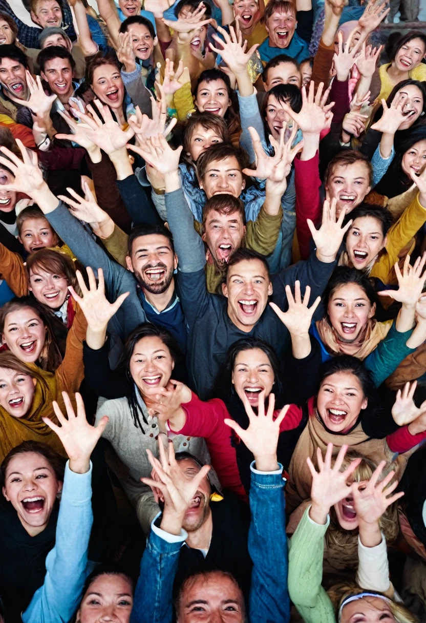 Happy people without hands
