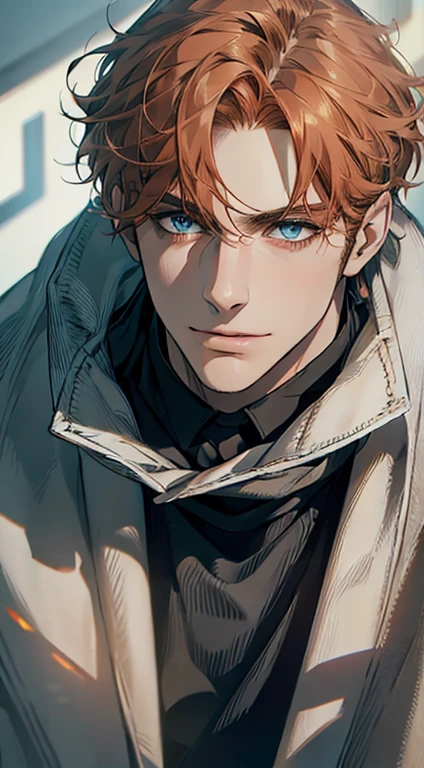 (best quality,4k,8k,highres,masterpiece:1.2),ultra-detailed,(realistic,photorealistic,photo-realistic:1.37),1 man,31 years old,mature man,very handsome,without expression,smile,short grey b
Orange hair,blue eyes,penetrating gaze,perfect face without errors,imposing posture,businessman,office background,cinematic lighting,hdr image