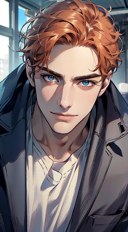 (best quality,4k,8k,highres,masterpiece:1.2),ultra-detailed,(realistic,photorealistic,photo-realistic:1.37),1 man,31 years old,mature man,very handsome,without expression,smile,short grey b
Orange hair,blue eyes,penetrating gaze,perfect face without errors,imposing posture,businessman,office background,cinematic lighting,hdr image