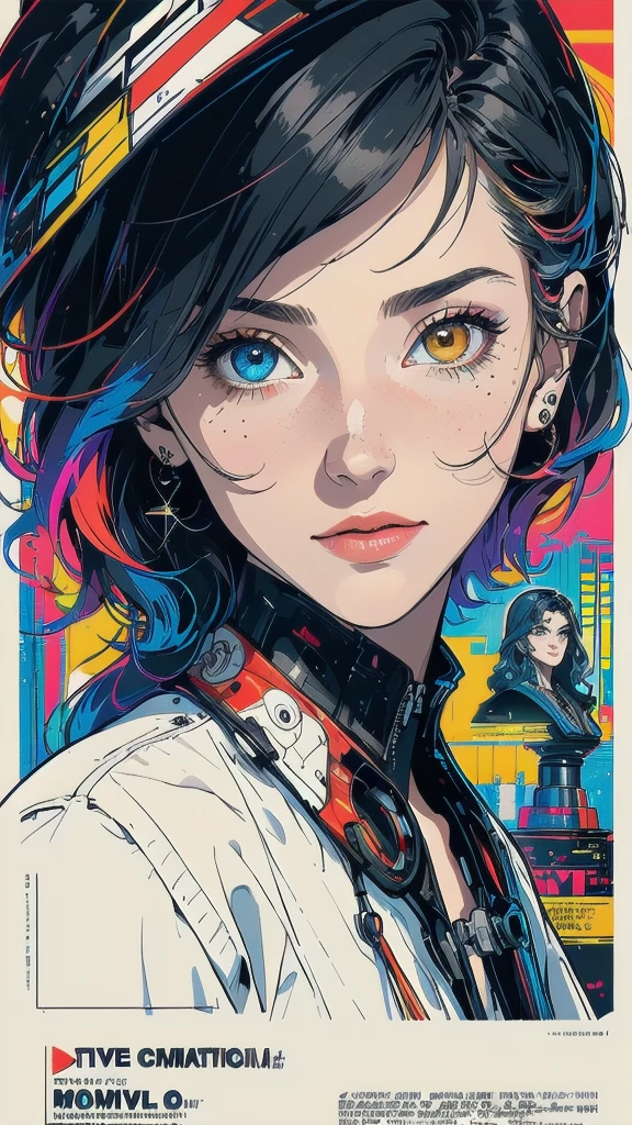 (((masterpiece, highest quality))),(((solo:1.2))),(((1girl:1.2))),32k wallpaper, very detailed, poster, vintage science fiction,(((((geometric cinematic movie poster))))), (bauhaus), shape,(((abstract))),(mid century modern),movie poster,(((((portfolio))))),(((((Close-up))))),(((((bust up))))),((((more various angle)))),(((highlight))),Vast landscape,((((heterochromia)))),(((complete. detailed face))),(((Extremely talented))),(((most complecated machine))),((Overall colorfully))(((text))),(((typography))),(((sentence))),(((Label))),(detailed movie poster),(((((most complicated machine))))),(((genius mechanic))),