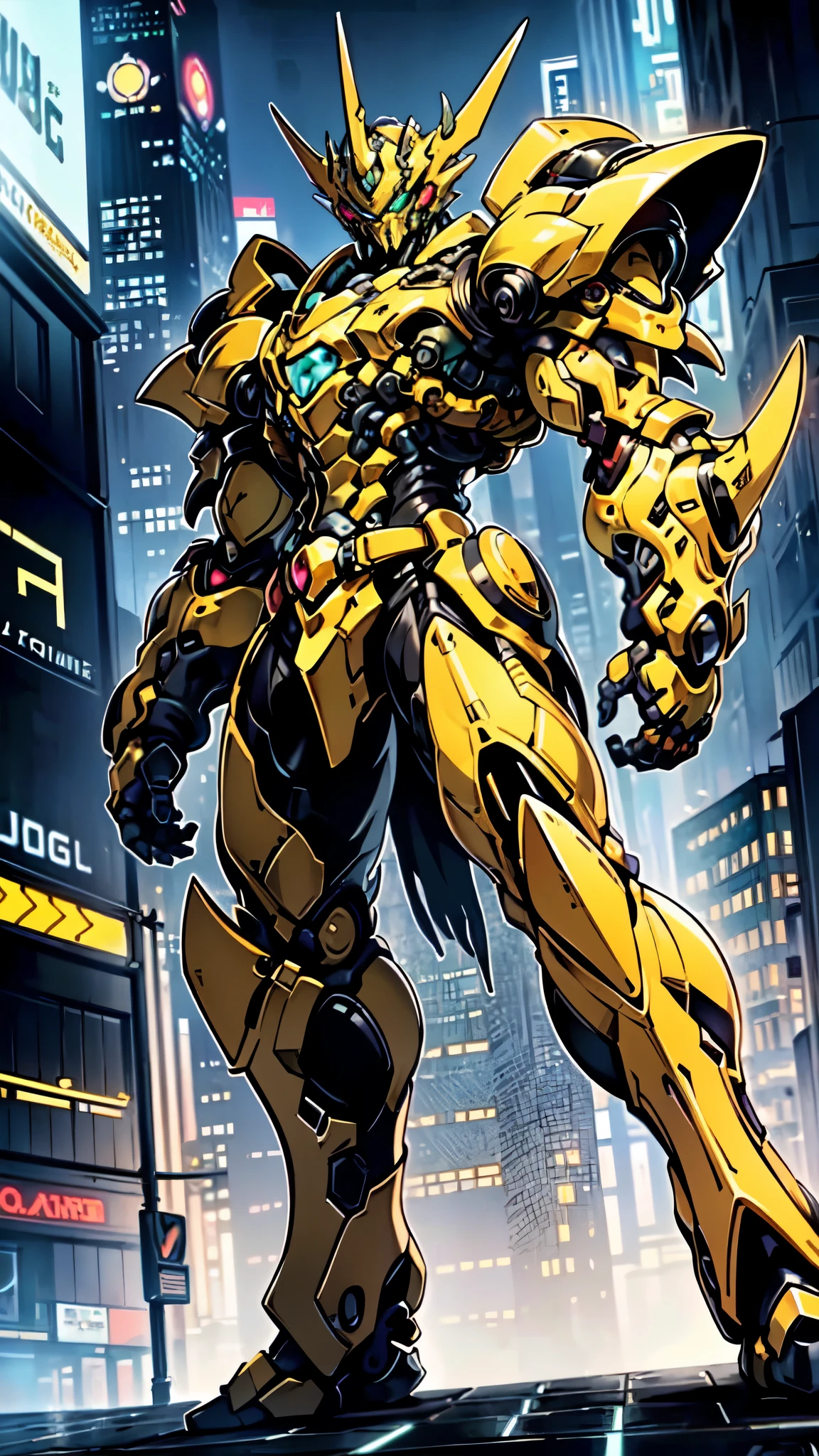 (masterpiece:1.5, best quality:1.5, extremely delicate:1.5, foreshortening:1.5, dynamic angle:1.5), a man wearing a full-face helmet, a fantasy-style biotech armored combat suit, green eyes, (a composite layered chest armor), fully enclosed shoulder guards, matching arm and leg guards, the belt is adorned with neon circuitry, (the color scheme is primarily black with red white accents), the design balances heavy with agility, a high-tech bio-mecha armor, (Armor Concept Inspired by neon Cyberpunk, stand on the top of a skyscraper in a futuristic sci-fi city), this character embodies a finely crafted fantasy-surreal style armored hero in anime style, exquisite and mature manga art style, (element, plasma, energy, the armor glows), ((male:1.5)), metallic, high definition, highres, ultra-detailed, ultra-fine painting, professional, perfect body proportions, golden ratio, anatomically correct, symmetrical face, extremely detailed eyes and face, high quality eyes, creativity, RAW photo, UHD, 32k, Natural light, cinematic lighting, masterpiece-anatomy-perfect