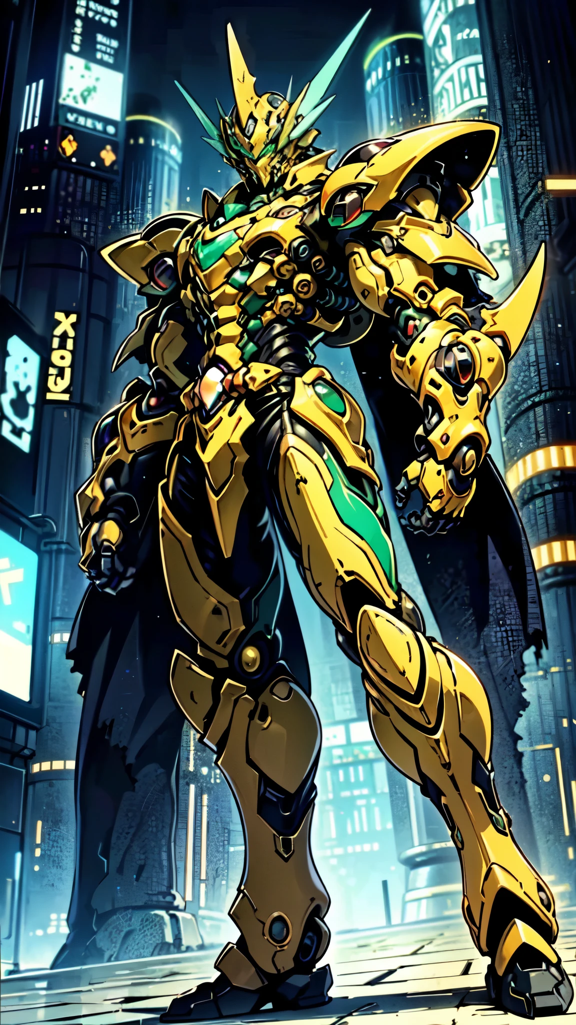 (masterpiece:1.5, best quality:1.5, extremely delicate:1.5, foreshortening:1.5, dynamic angle:1.5), a man wearing a full-face helmet, a fantasy-style biotech armored combat suit, green eyes, (a composite layered chest armor), fully enclosed shoulder guards, matching arm and leg guards, the belt is adorned with neon circuitry, (the color scheme is primarily red with green black accents), the design balances heavy with agility, a high-tech bio-mecha armor, (Armor Concept Inspired by neon Cyberpunk, stand on the top of a skyscraper in a futuristic sci-fi city), this character embodies a finely crafted fantasy-surreal style armored hero in anime style, exquisite and mature manga art style, (element, plasma, energy, the armor glows), ((male:1.5)), metallic, high definition, highres, ultra-detailed, ultra-fine painting, professional, perfect body proportions, golden ratio, anatomically correct, symmetrical face, extremely detailed eyes and face, high quality eyes, creativity, RAW photo, UHD, 32k, Natural light, cinematic lighting, masterpiece-anatomy-perfect