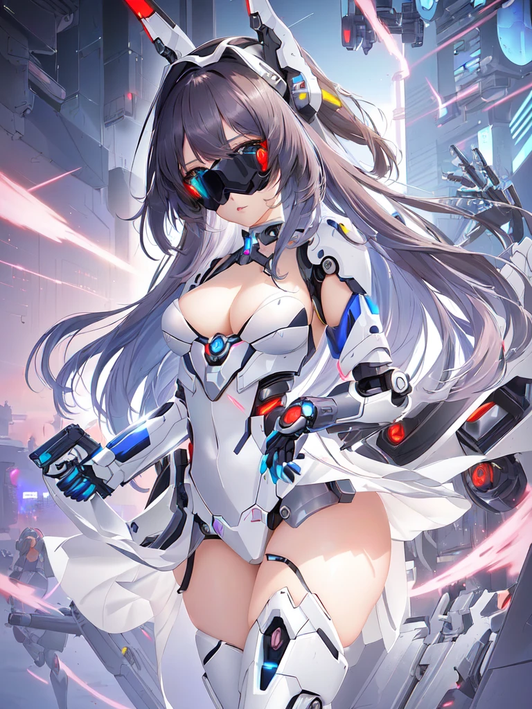 Anime girl holding a gun and wearing futuristic clothing, Perfect robot girl, best anime 4k konachan wallpaper, From the Azur Lane video game, perfect Anime Robot woman, Anime Robot, Cute robot girl, Cyberpunk anime girl mecha, Azur route style, Anime Cyberpunk Art, beautiful girl, Girl in mecha network armor, Actress