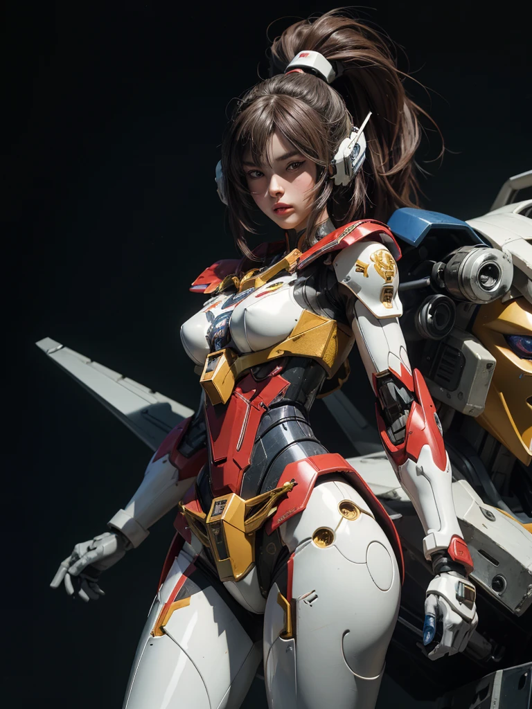 Textured skin, Super Detail, high details, High quality, Best Quality, hight resolution, 1080p, Gorgeous beauty、Girl with Beautiful Mecha Body、(Gundam) Girl with robot body