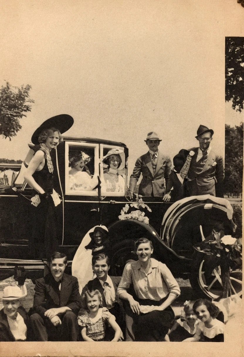 there is a black and white photo of a woman and a group of people, old photo from the 1930s, photo taken in 1 9 3 0, Photo the 1930s, photo taken in 1 9 3 0, very famous photo, Old photo width 768, taken in the early 1930s, photography from the 30s