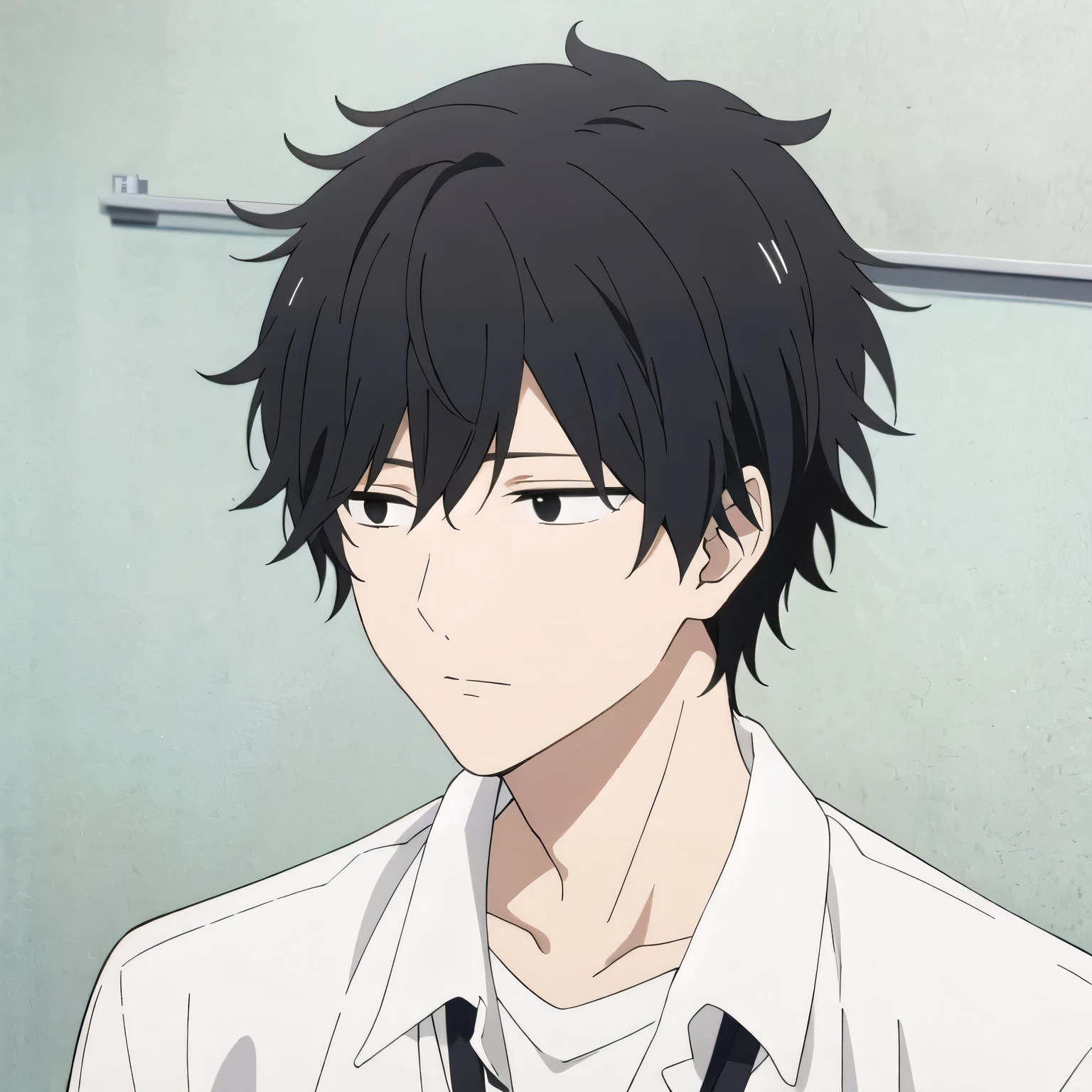 blach hair, kou mabuchi, black eyes