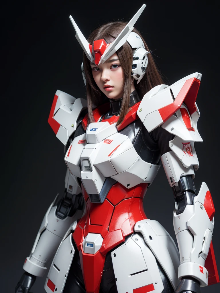 Textured skin, Super Detail, high details, High quality, Best Quality, hight resolution, 1080p, Gorgeous beauty、Girl with Beautiful Mecha Body、(Gundam) Girl with robot body