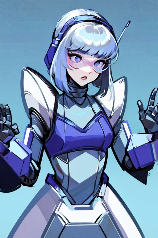 empty eyes,robotized woman,robot transformation ,big bust,Robot Joint