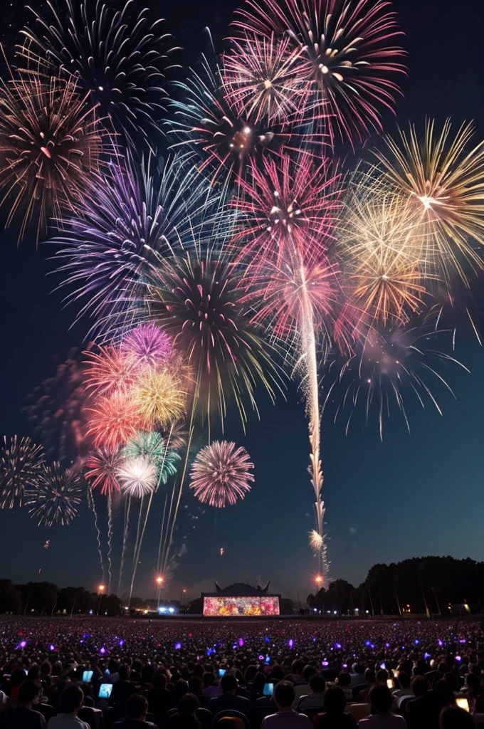 In the night sky、Spectacular fireworks that captivate the audience
