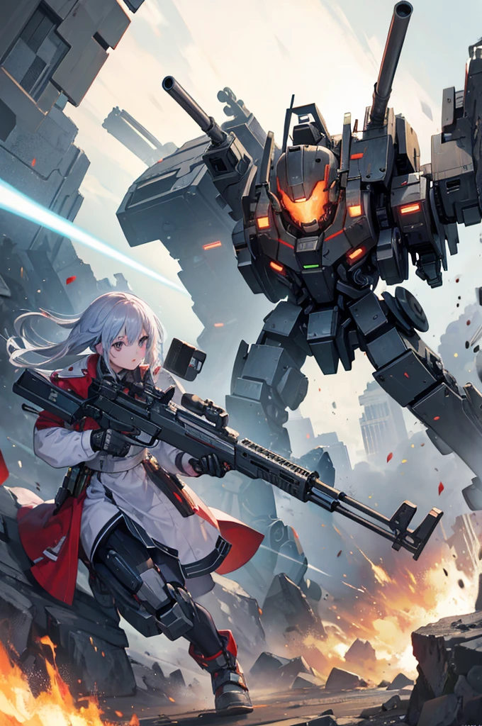 Machine gun Sam battling the Galactic robot